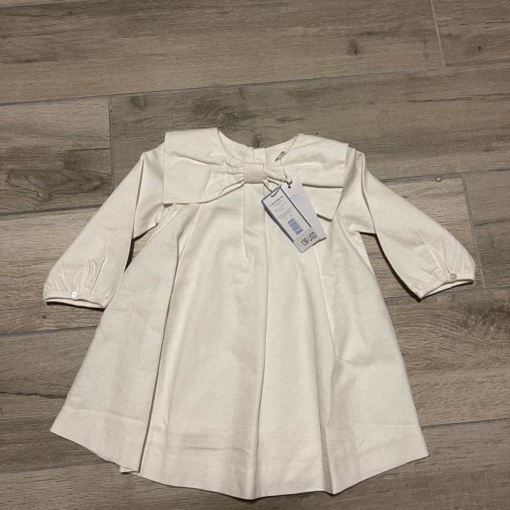 Jacadi Cream A-line Dress with Sailor Collar